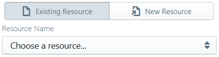 Selecting an existing resource