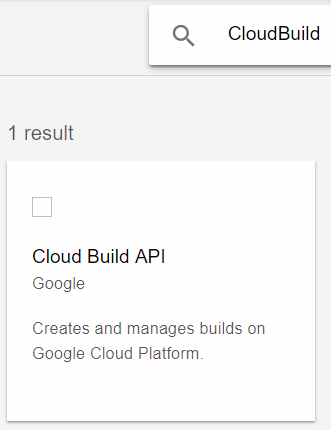 API Library: Searching for CloudBuild API