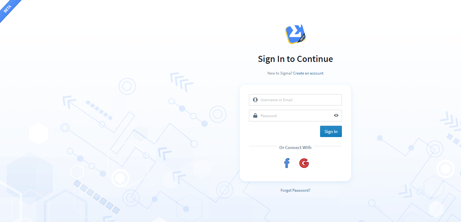 Figure 1: Sign in or Create new account